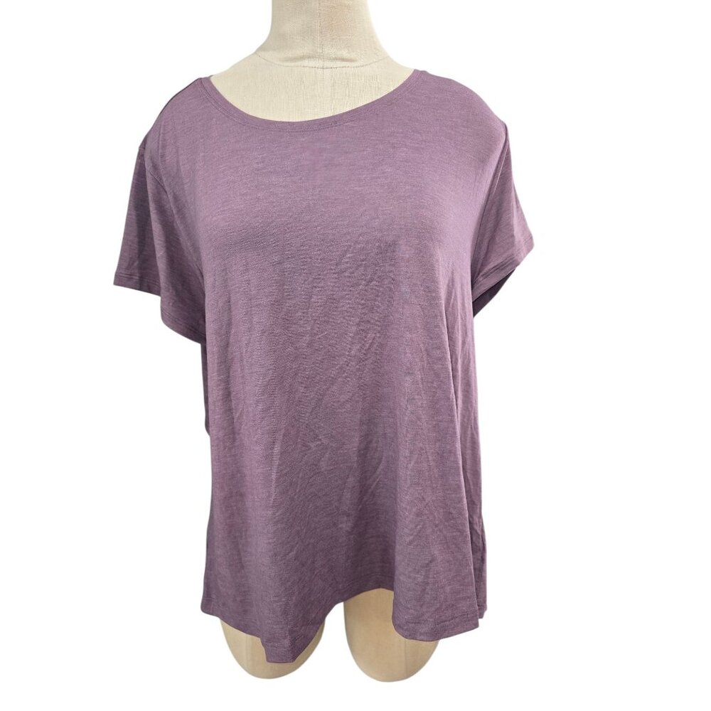 Women's Athleta Loose t-shirt in purple comfortable for everyday wear size 1X
